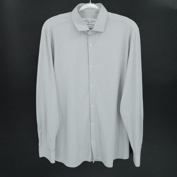 Mizzen + Main Shirt Mens 2XL Trim Fit Gray Spinnaker Collection Button Up USA - Picture 2 of 16